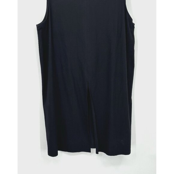 EILEEN FISHER shirt top tank tunic sleeveless knit stretch lightweight black XL - Picture 4 of 7